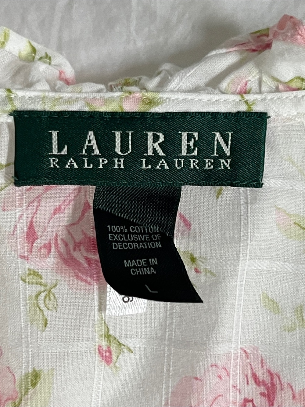 Lauren Ralph Lauren White Floral lace lightweight pajama set size large - Picture 7 of 9